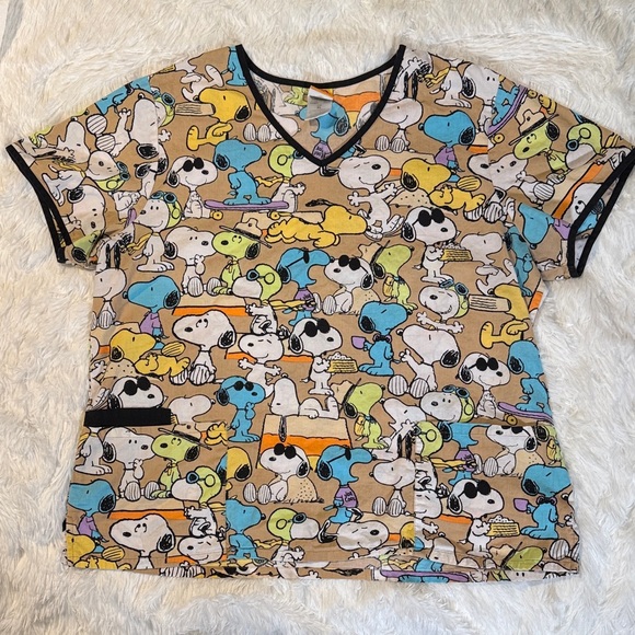 Peanuts Colorful Character Graphic Scrubs, see XL - Picture 1 of 9
